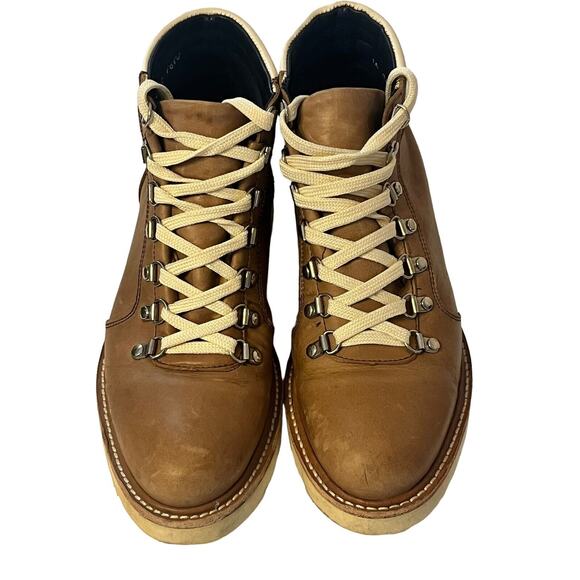 Nisolo Go-To City Hiker Boots •Wimen 8.5• Tan Almond Lace Up Anthropologie $350 main image 5